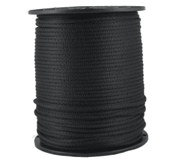 3/16 Inch Black Dacron Polyester Rope