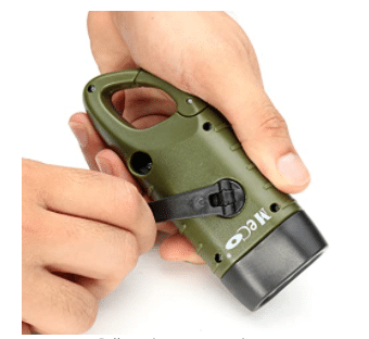 Meco Hand Cranking Solar Powered Rechargeable Flashlight